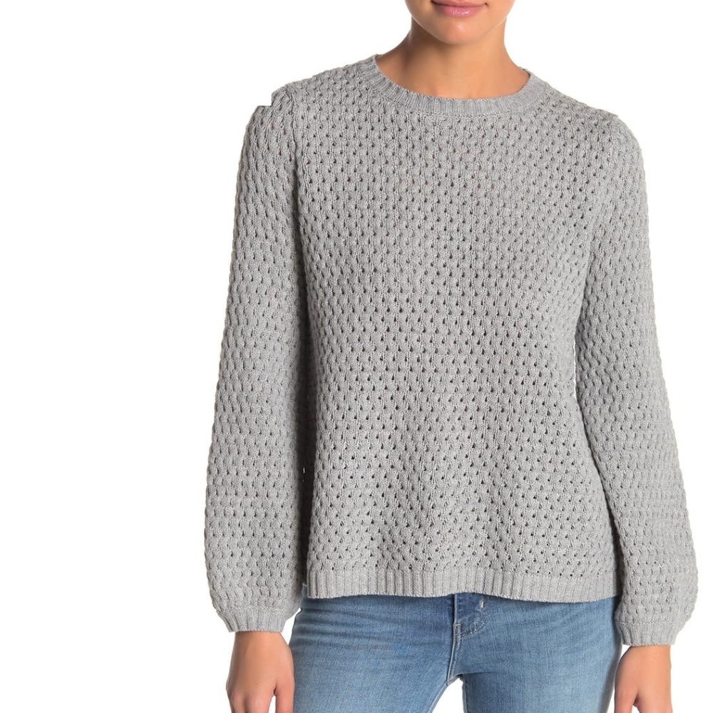 NEW 14th & Union Popcorn Knit Sweater grey loose